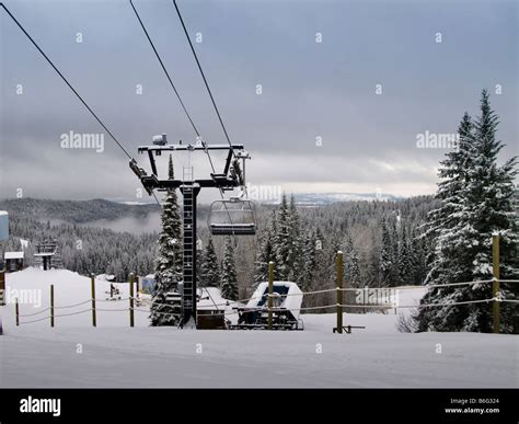 Chair 6 Village Whitefish Mountain Ski Resort Whitefish Montana Stock