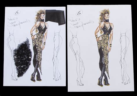 Janet Jackson State Of The World Tour Costume Design Sketche