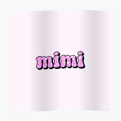 Aesthetic Hot Pink Glitter Mimi Name Poster By STAR10008 Redbubble