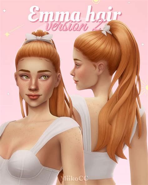 Emma Hair Version 2 Miiko In 2024 Sims Hair Sims Sims 4