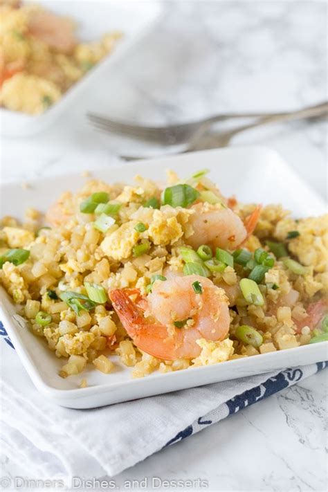 Cauliflower Shrimp Fried Rice - Dinners, Dishes, and Desserts