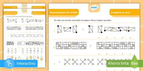 Ficha Razonamiento No Verbal Completa La Serie Twinkl Puzzled