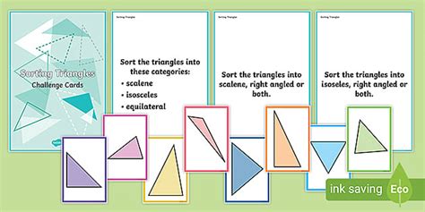 Sorting Triangles Challenge Cards Teacher Made Twinkl