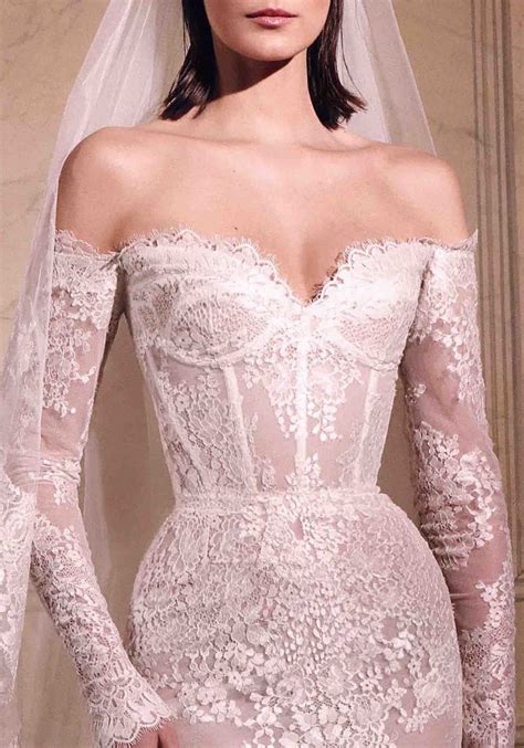 Zuhair Murad Amelia Long Sleeve Lace Wedding Dress Hk Designer Bridal