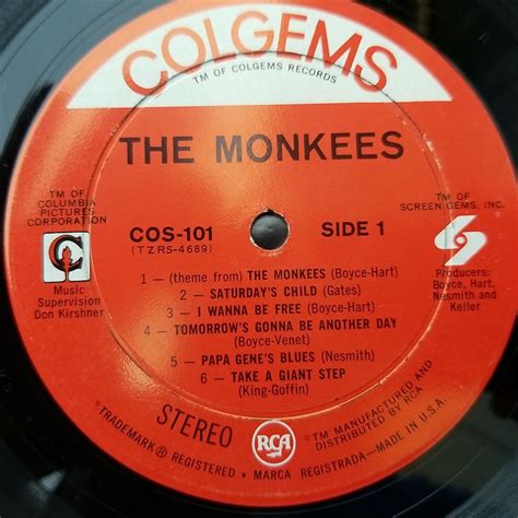 The Monkees Debut Vinyl Lp Colgems Cos St Pressing Stereo Vg