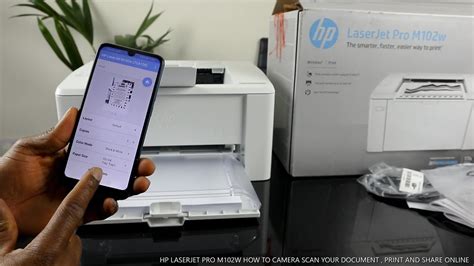 Hp Laserjet Pro M102w How To Camera Scan Your Document Print And Share Online Youtube