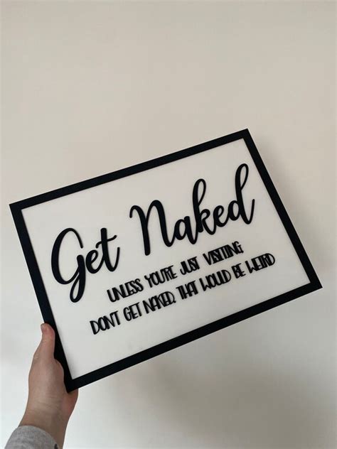 Get Naked Wall Sign Bathroom Decor Home Funny Gift Etsy