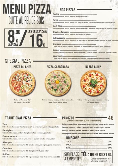 Menu At Wood Z Pizza Feu De Bois Restaurant Dreux