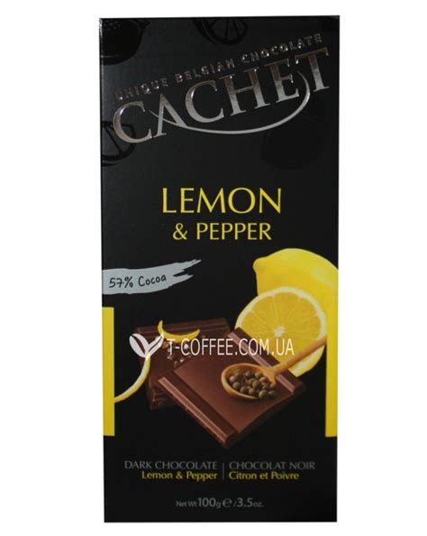 Чорний шоколад CACHET Lemon Pepper замовити з доставкою по Києву та