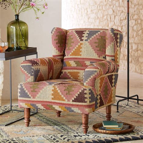 New Cedar Ridge Kilim Chair Eclectic Chairs Western Living Room