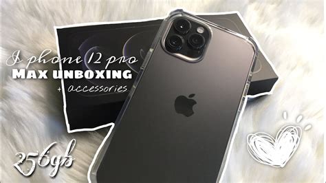 🍎iphone 12 Pro Max Graphite Unboxing 256gb Accessories Aesthetic