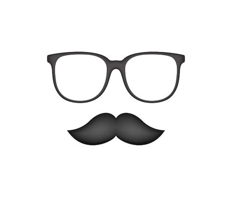 Bigote Y Gafas Aislado Sobre Fondo Blanco Vector Premium