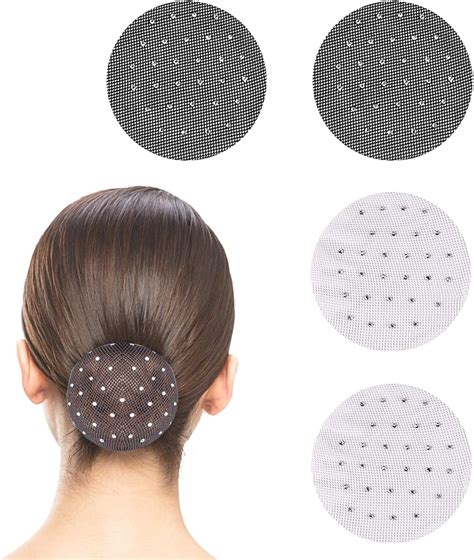 ITYOOS 4 Pack Elastic Hair Nets Invisible Hair Net Bun Cover Elastic