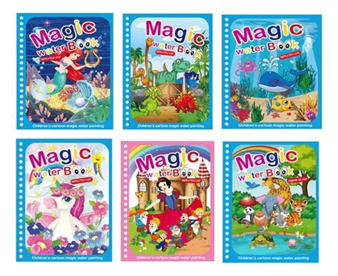 6 Libro Mágico Infantil Para Colorear Con Agua Reutilizable Meses sin