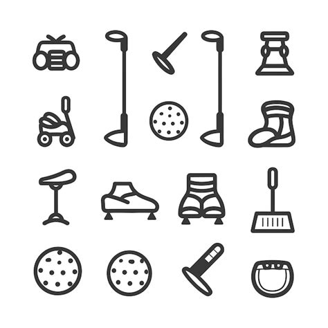 Premium Vector Minimalist Line Art Icon Golf Collection Set Logo Symbol