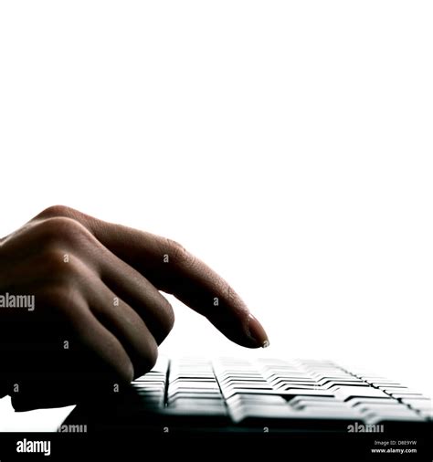 hand press a key on keyboard Stock Photo - Alamy