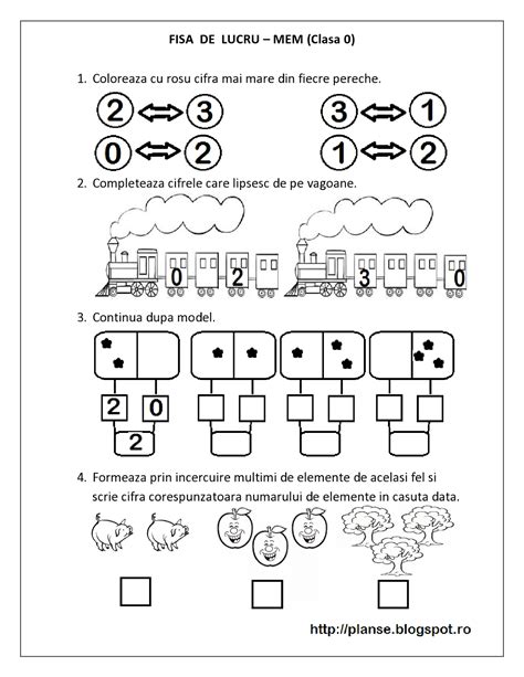 Fise De Lucru Mem Matematica Clasa Pregatitoare Multimi Comparari