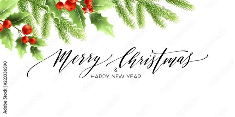 Merry Christmas and Happy New Year banner design Stock Vector | Adobe Stock