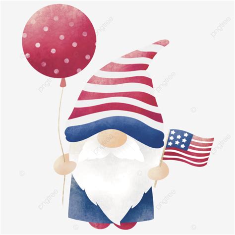 Independant Day White Transparent Independence Day Gnome Cute