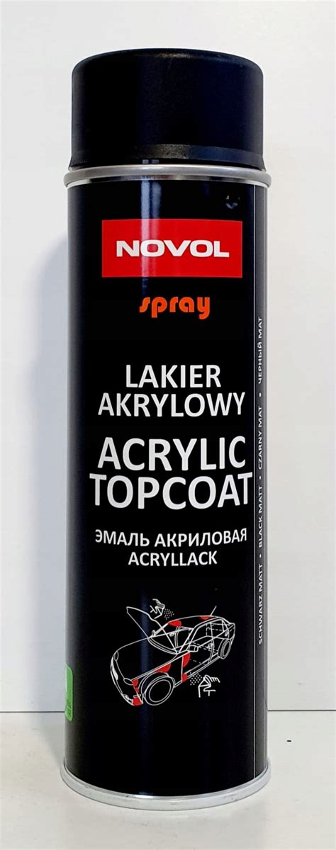 Novol Lakier Akrylowy Czarny Mat Spray 1K 34352 za 22 zł z Ostrowiec