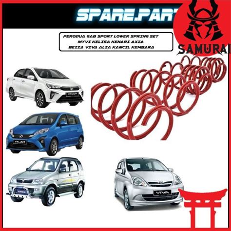 Perodua Gab Sport Lower Spring Set Myvi Kelisa Kenari Axia Bezza Viva