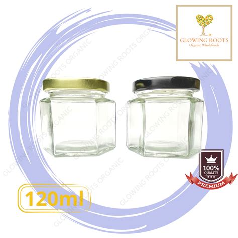 Hexagon Glass Container Jar Mini Bottle Air Tight Botol Kaca Ml