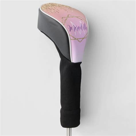 Glam Gold Pink Glitter Sparkle Monogram Name Golf Head Cover Zazzle