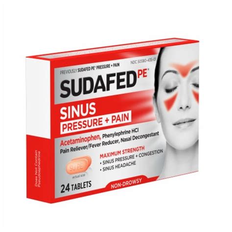 Sudafed PE Sinus Pressure Pain Relief Decongestant Tablets 24 Ct