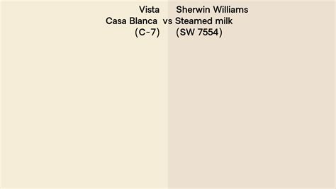 Vista Casa Blanca C 7 Vs Sherwin Williams Steamed Milk SW 7554 Side