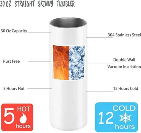 Sublimation Tumbler 30oz Stainless Steel WHITE C L Gibbs