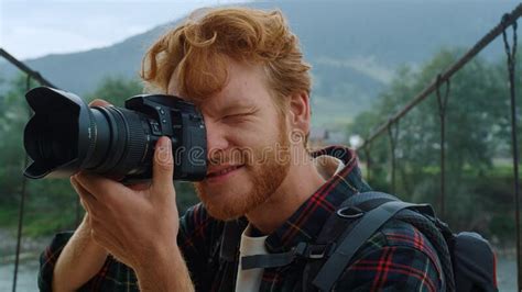 Traveling Tourist Photographing Nature Portrait Blogger Taking Photos