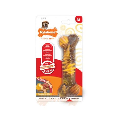 Nylabone Osso Mordedor Dura Chew Cheesesteack Sabor A Bife Queijo Xl