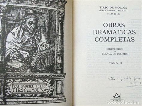 Tirso De Molina I Ii Obras Dramaticas Completa Comprar Libros