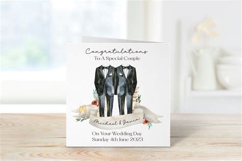 Personalised Gay Wedding Card Same Sex Wedding Card Mr And Mr Wedding