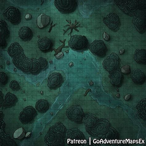 Oc The Swamp Forest Map Battlemaps Dungeons And Dragons Homebrew D