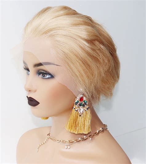 613 Blonde Pixie Wigs Pixie Cut Lace Wig Short Human Hair Pixie Wigs