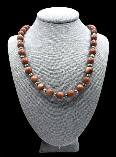 Beautiful Gold Sandstone Beaded Necklace 1887490 Auctionninja