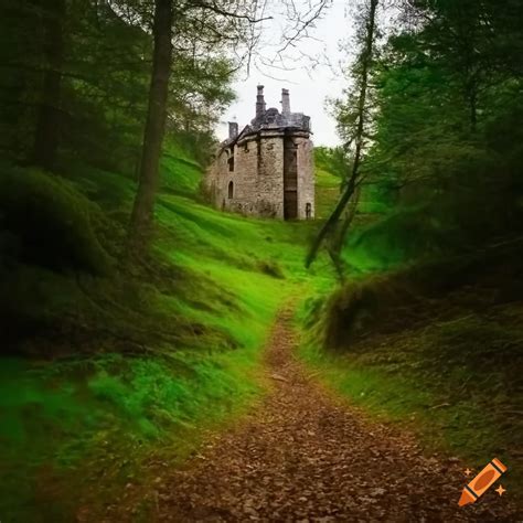 Castle On A Hill Surrounded By Forest On Craiyon