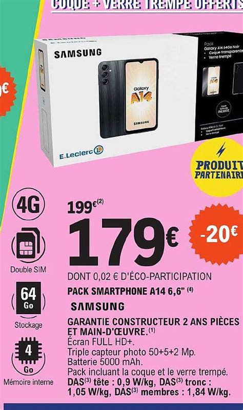 Promo Pack Smartphone A14 6 6 Samsung Chez E Leclerc ICatalogue Fr