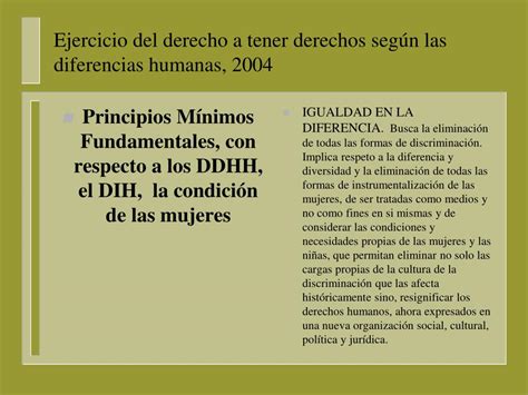 PPT Ejercicio del derecho a tener derechos según las diferencias