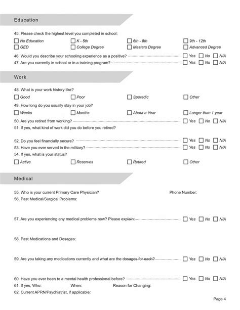 Biopsychosocial Spiritual Assessment Template Printable Fillable