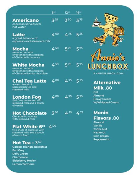 Annie S Lunchbox Espresso Smoothies Grab Go Sandwiches Kaiser