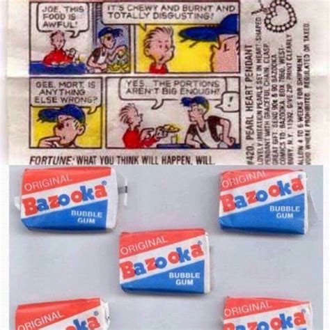 Bazooka Bubble Gum with comic. You could save up your comics and trade ...