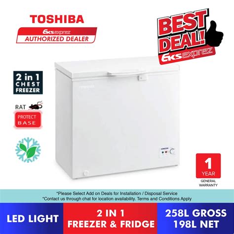 Toshiba Chest Freezer With 2 In 1 Function Freezer Fridge 258L CR