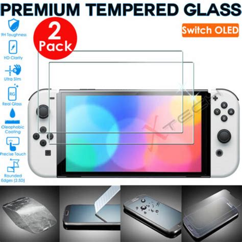 Pack Genuine Tempered Glass Screen Protector For Nintendo Switch Oled