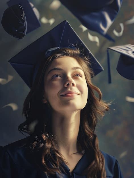 A Woman Wearing A Graduation Cap With The Words Graduation Cap On It