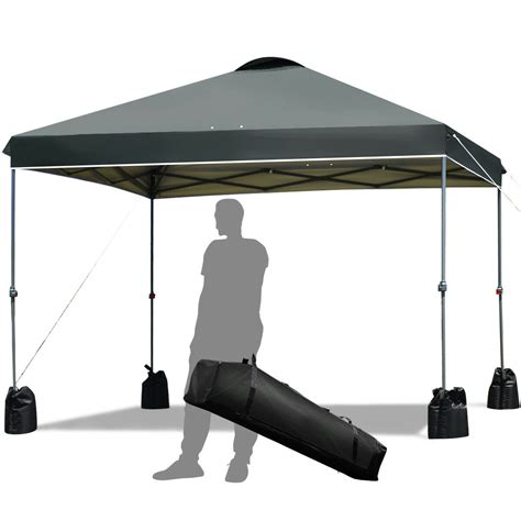 Gymax X Ft Pop Up Canopy Tent Wheeled Carry Bag Canopy Sand Bag