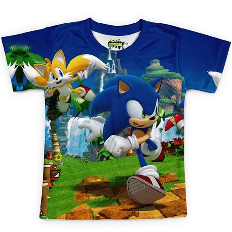 Infantil Camiseta Sonic Estampa Total Elo