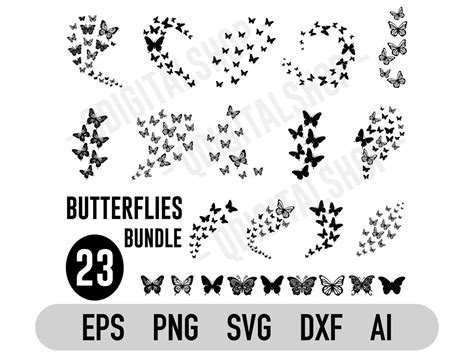 Flying Butterflies Svg Bundle Butterfly Svg Butterfly Cut Files