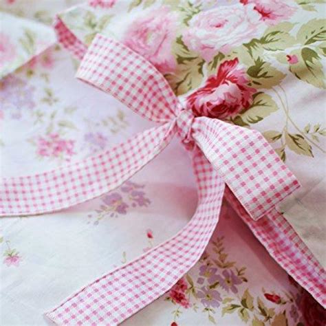 Fadfay Cotton Bed Sheets Set Rose Floral Bed Sheets 4 Piece Queen Size